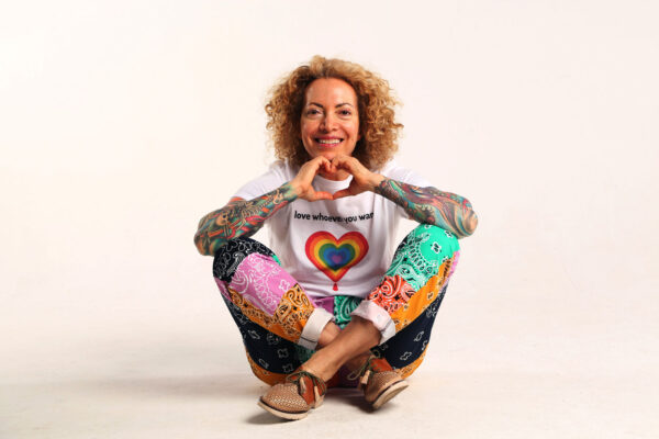 Sofia Wellman - Love Whoever You Want Rainbow Heart Shirt